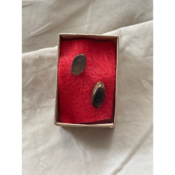 Vintage Monet Brown Wood Earrings - Picture 1 of 11